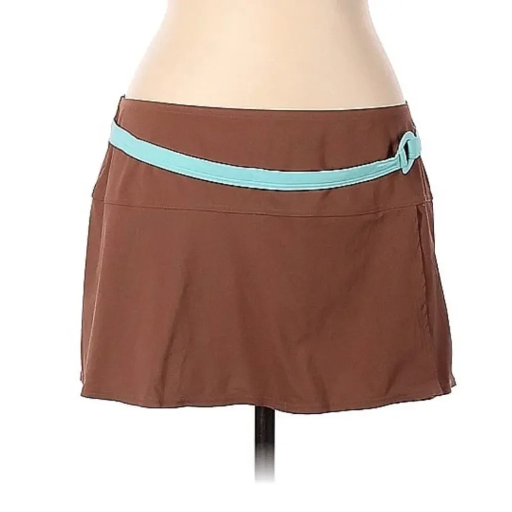 VS Victoria's Secret chocolate and blue swim skirt, size L‎